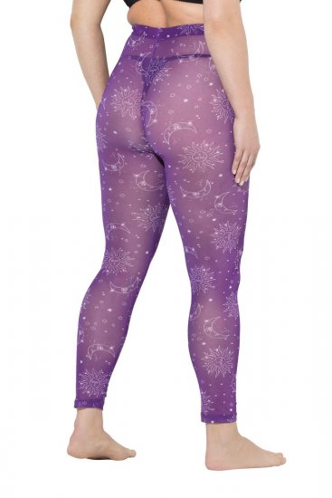 Ulla Popken 837935 Kuviolliset sukkaleggingsit Violetti - Sukkahousut & sukat - 