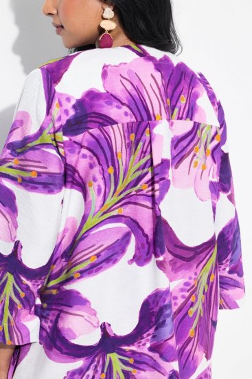 Ulla Popken 838105 Avoin solmittava neuletakki Violetti - Neuletakit - Neuletakit isoissa koissa