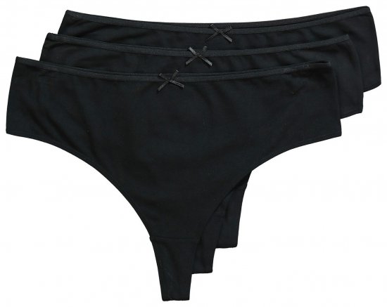 Ulla Popken 838637 String-alushousut 3 kpl Musta - Alushousut - 