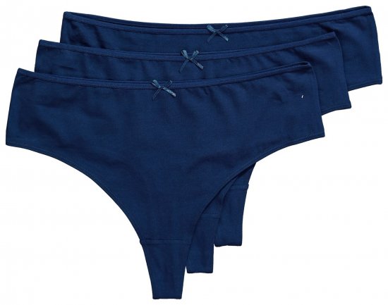 Ulla Popken 838637 String-alushousut 3 kpl Tummansininen - Alushousut - 