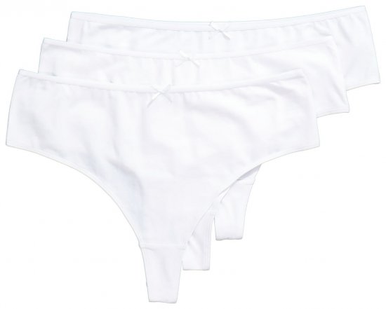 Ulla Popken 838637 String-alushousut 3 kpl Valkoinen - Alushousut - 