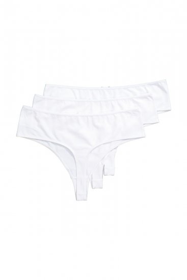 Ulla Popken 838637 String-alushousut 3 kpl Valkoinen - Alushousut - 