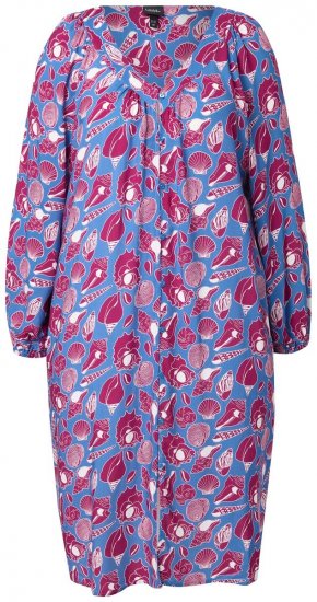 Ulla Popken 838839 Kuviollinen paitamekko Petrooli - Midimekot - Midimekot isoissa ko'oissa