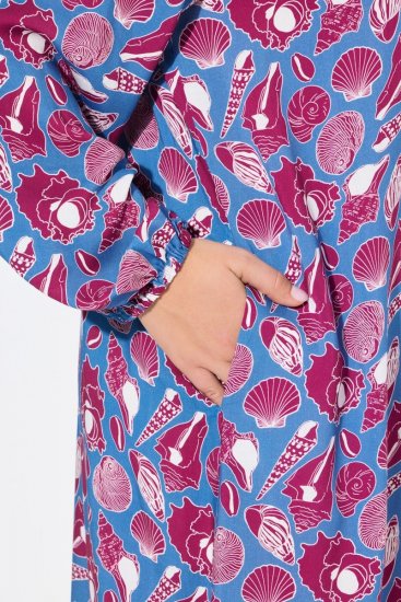Ulla Popken 838839 Kuviollinen paitamekko Petrooli - Midimekot - Midimekot isoissa ko'oissa