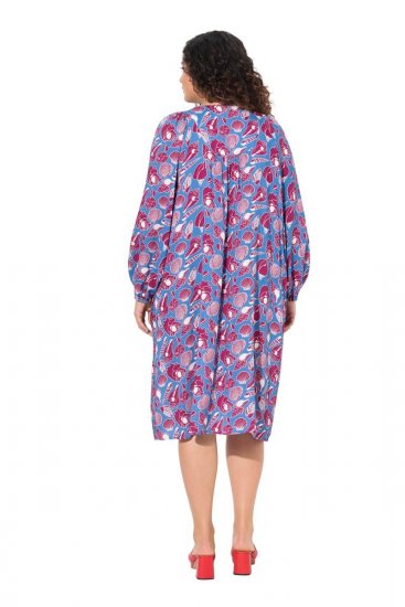 Ulla Popken 838839 Kuviollinen paitamekko Petrooli - Midimekot - Midimekot isoissa ko'oissa