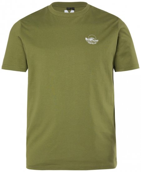 Men+ 682 T-paita Aalto Khakinvihreä - T-paidat - Isot T-paidat 2XL – 14XL
