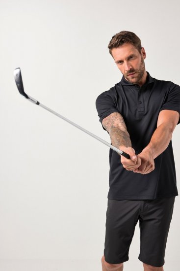 JAY-PI Quickdry Polo Short Sleeve Black - Pikeepaidat - Miesten isot pikeepaidat