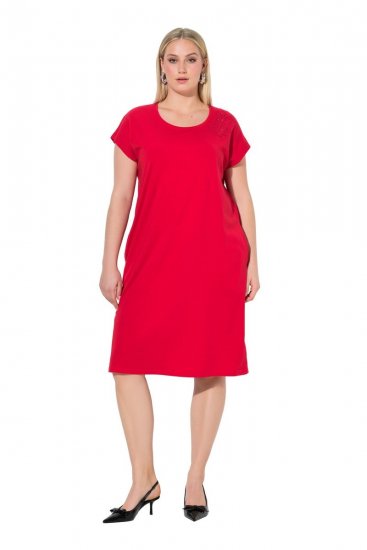 Ulla Popken 839896 Jerseymekko strassikoristeilla Roosa - Iltapuvut - Juhlamekot plus-koossa
