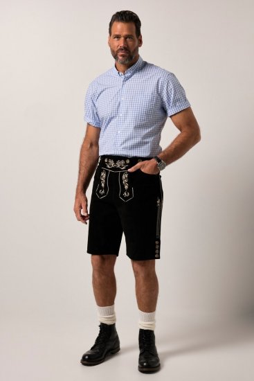JP1880 Shirt Traditional Short Sleeve Checked Light Blue - Kauluspaidat - Miesten isot kauluspaidat 2XL – 8XL