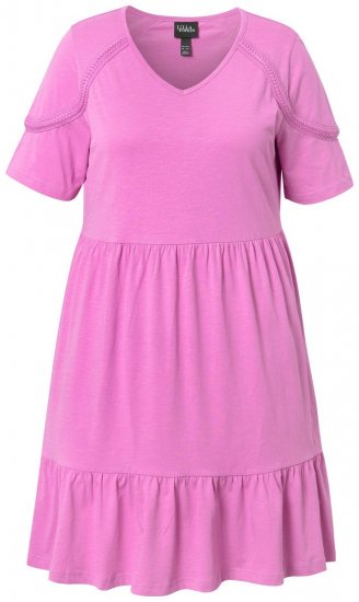 Ulla Popken 840115 Lyhythihainen jerseymekko Roosa - Trikoomekot - 