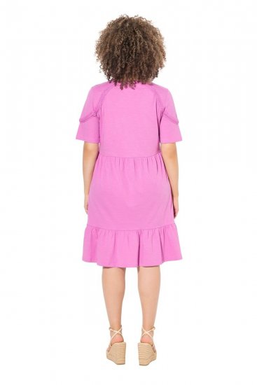 Ulla Popken 840115 Lyhythihainen jerseymekko Roosa - Trikoomekot - 