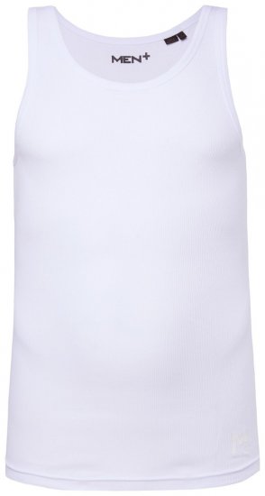 Men+ 620 Ribbineuleinen hihaton paita Valkoinen - T-paidat - Isot T-paidat 2XL – 14XL