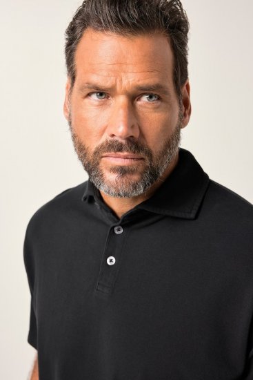 JP1880 Polo Shirt Pique Vintage Black - Pikeepaidat - Miesten isot pikeepaidat