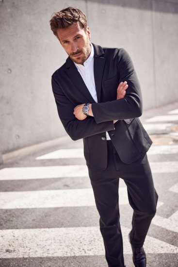 JP1880 Manhattan Flexnamic Business Jersey Suit Black - Puvut ja pikkutakit - Pukuja suurissa mitoissa