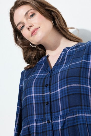 Ulla Popken 840929 Ruudullinen mekko Tummansininen - Midimekot - Midimekot isoissa ko'oissa