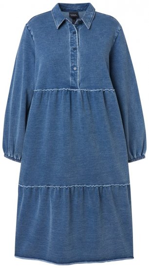 Ulla Popken 840972 Collegemekko röyhelöillä Indigo - Collegemekot - 