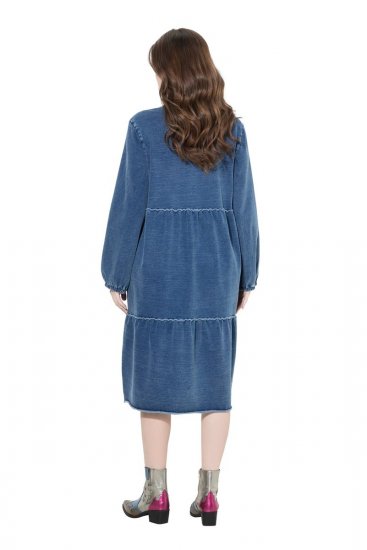 Ulla Popken 840972 Collegemekko röyhelöillä Indigo - Collegemekot - 