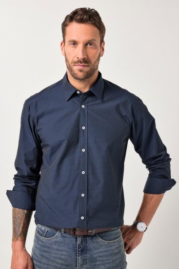 JP1880 Shirt Long Sleeve Kent Collar Navy - Kauluspaidat - Miesten isot kauluspaidat 2XL – 8XL