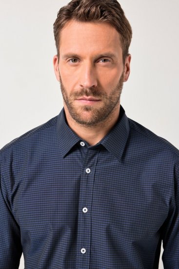 JP1880 Shirt Long Sleeve Kent Collar Navy - Kauluspaidat - Miesten isot kauluspaidat 2XL – 8XL