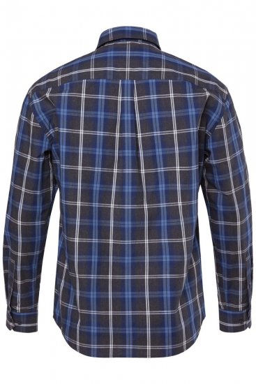 JP1880 Checked Shirt Long Sleeve Kent Collar Anthracite - Kauluspaidat - Miesten isot kauluspaidat 2XL – 8XL