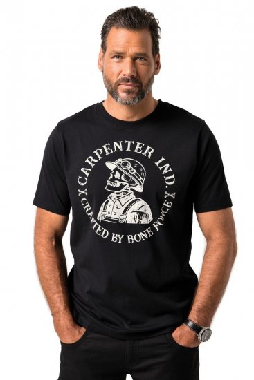 JP1880 T-Shirt Chest Print Bone Force Black - T-paidat - Isot T-paidat 2XL – 14XL