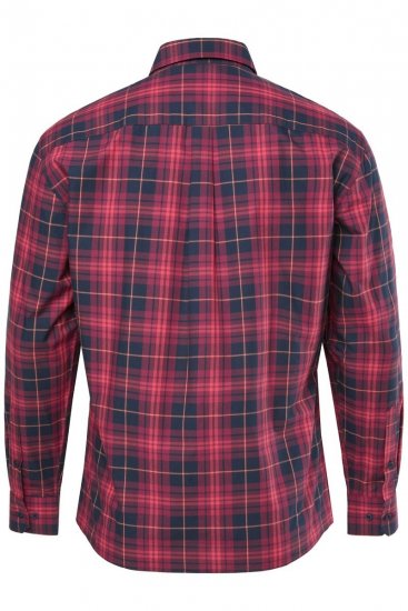 JP1880 Checked Shirt Long Sleeve Red - Kauluspaidat - Miesten isot kauluspaidat 2XL – 8XL