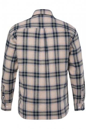 JP1880 Checked Flannel Shirt Long Sleeve Dark Dusty Pink - Kauluspaidat - Miesten isot kauluspaidat 2XL – 8XL