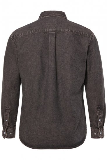 JP1880 Denim Shirt Flexnamic Dark Brown - Kauluspaidat - Miesten isot kauluspaidat 2XL – 8XL