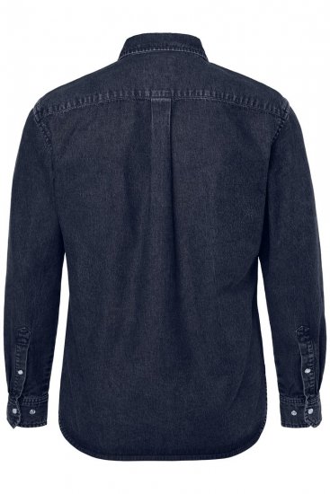 JP1880 Denim Shirt Flexnamic Long Sleeve Navy - Kauluspaidat - Miesten isot kauluspaidat 2XL – 8XL