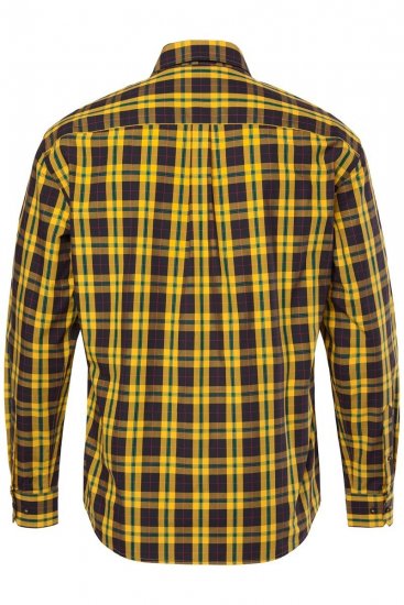 JP1880 Checked Shirt Long Sleeve Kent Collar Curry - Kauluspaidat - Miesten isot kauluspaidat 2XL – 8XL