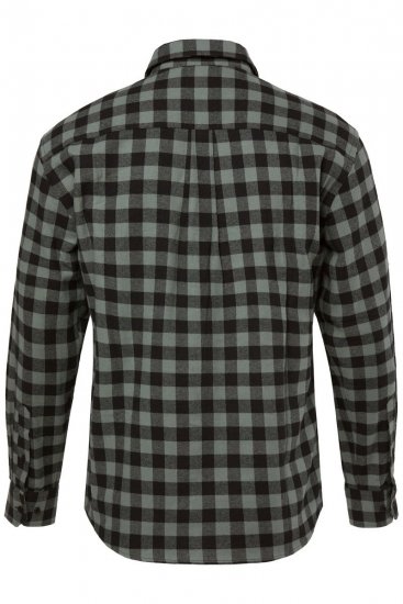 JP1880 Checked Flannel Shirt Long Sleeve Eucalyptus Green - Kauluspaidat - Miesten isot kauluspaidat 2XL – 8XL