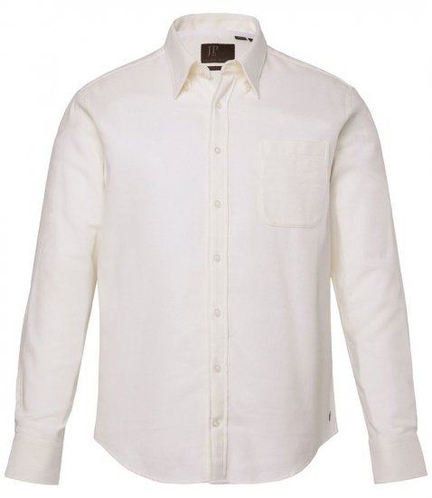 JP1880 Checked Flannel Shirt Long Sleeve Creamy White - Kauluspaidat - Miesten isot kauluspaidat 2XL – 8XL