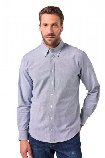 JP1880 Oxford Shirt Long Sleeve Denim Blue - Kauluspaidat - Miesten isot kauluspaidat 2XL – 8XL