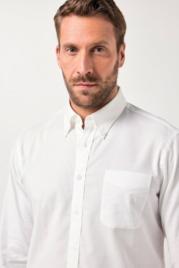 JP1880 Oxford Shirt Flexnamic Long Sleeve Snow White - Kauluspaidat - Miesten isot kauluspaidat 2XL – 8XL