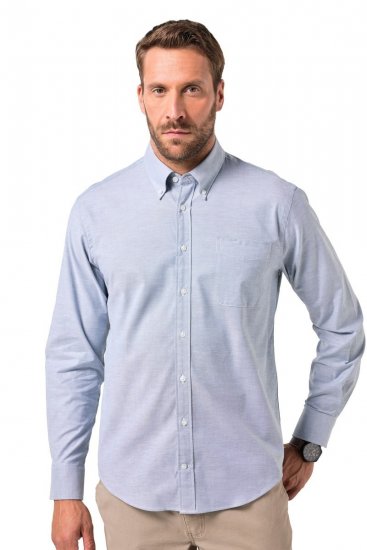 JP1880 Oxford Shirt Flexnamic Long Sleeve Ash Turquoise - Kauluspaidat - Miesten isot kauluspaidat 2XL – 8XL