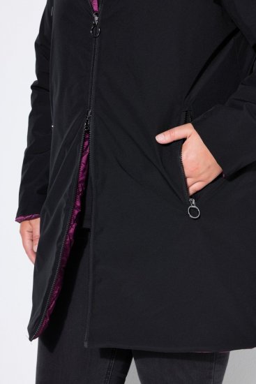 Ulla Popken 841398 Päällystakki Musta - Pitkät takit - Naisten takit isoissa kooissa