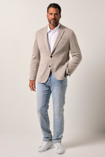 JP1880 Jacket Business Checked Beige - Puvut ja pikkutakit - Pukuja suurissa mitoissa
