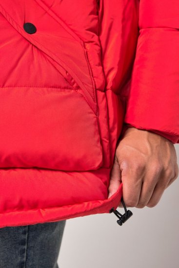 JP1880 Parka Quilted Faux Fur Hood Red - Takit - Miesten Takit, isot koot – 2XL – 12XL