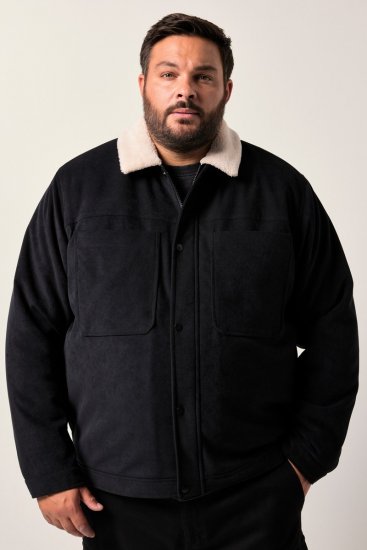 Men+ 545 Takki teddykauluksella Musta - Takit - Miesten Takit, isot koot – 2XL – 12XL