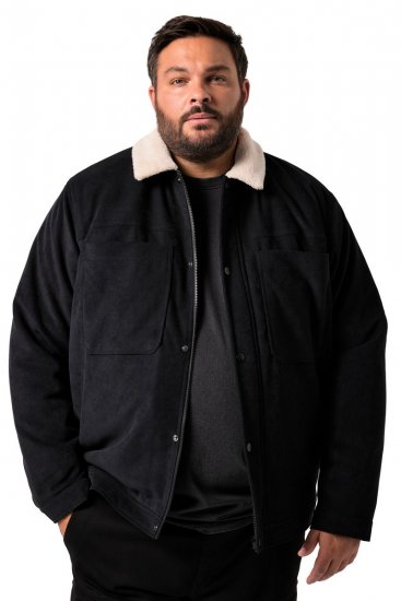 Men+ 545 Takki teddykauluksella Musta - Takit - Miesten Takit, isot koot – 2XL – 12XL