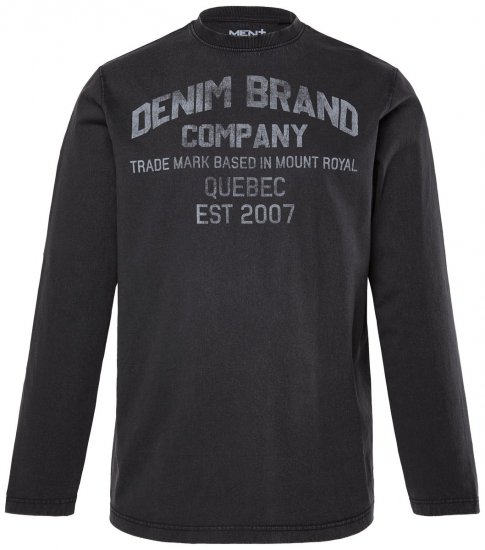 Men+ 612 Pitkähihainen T-paita Denim Brand Company Musta - T-paidat - Isot T-paidat 2XL – 14XL