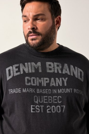 Men+ 612 Pitkähihainen T-paita Denim Brand Company Musta - T-paidat - Isot T-paidat 2XL – 14XL