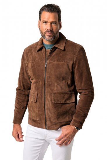 JP1880 Leather Jacket Genuine Cowhide Brown - Takit - Miesten Takit, isot koot – 2XL – 12XL