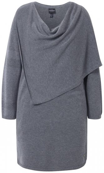 Ulla Popken 841941 Pitkähihainen neulemekko Harmaa melange - Neulemekot - 