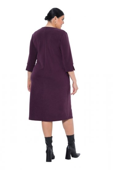 Ulla Popken 841952 Collegemekko 3/4-hihoilla Luumu - Midimekot - Midimekot isoissa ko'oissa
