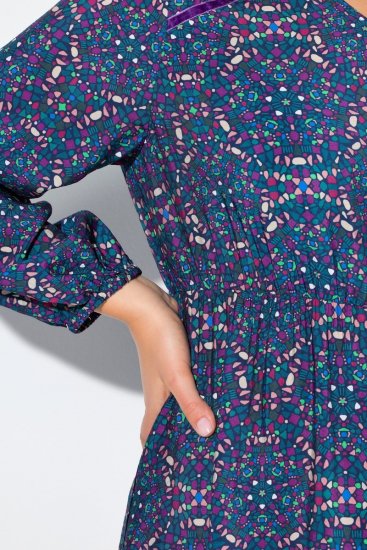 Ulla Popken 842153 Kuviollinen midimekko Petrooli - Midimekot - Midimekot isoissa ko'oissa
