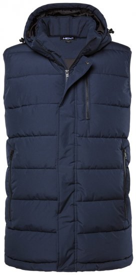 Men+ 433 Tikattu liivi hupulla Tummansininen - Takit - Miesten Takit, isot koot – 2XL – 12XL
