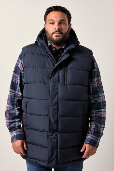 Men+ 433 Tikattu liivi hupulla Tummansininen - Takit - Miesten Takit, isot koot – 2XL – 12XL