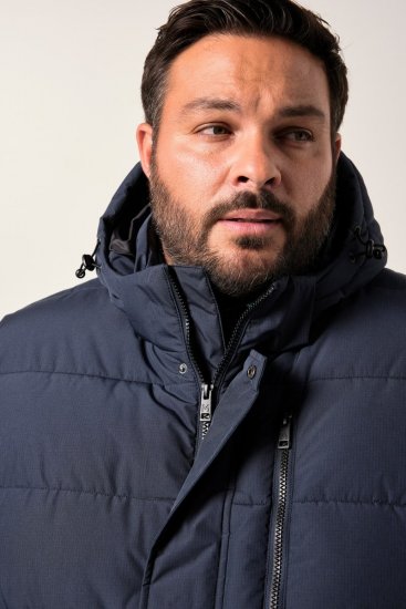 Men+ 433 Tikattu liivi hupulla Tummansininen - Takit - Miesten Takit, isot koot – 2XL – 12XL