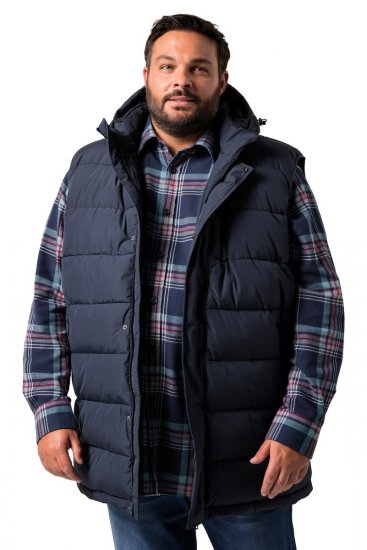 Men+ 433 Tikattu liivi hupulla Tummansininen - Takit - Miesten Takit, isot koot – 2XL – 12XL